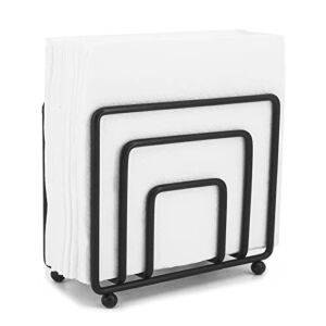 Napkin Holder Freestanding Metal Tabletop Tissue Dispenser for Tables, Dining, Kitchen, Restaurant, Picnic (Black)
