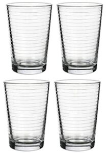 Yumchikel Juice Glasses 7 oz. Set Of 4 Glass Cups – Drinking Beverage Tumblers for Soda, Water, Milk, Coke, and Spirits, Durable and Dishwasher Safe Heavy Bottom Juice Glassware-For Home and Bars