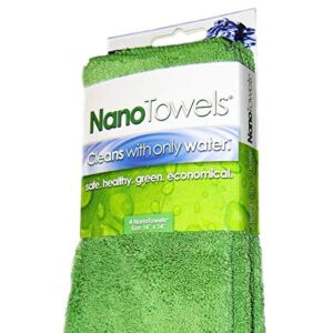 Nano Towels Cleaning Cloths | Cleans with Only Water – No Chemicals, Paper Or Microfiber Supplies Needed. Wipes Away Dust, Spills & Grime in Seconds. Kitchens, Bathrooms, Windows, Glass 14×14” 4-Pack