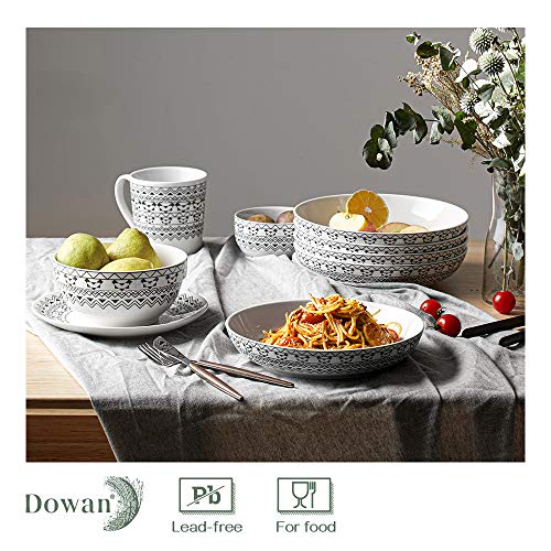 Dowan Ceramic Pasta Bowls, 6 Packs Salad Bowl, Bohemian Large Serving Bowls, Dishwasher & Microwave Safe, Sturdy and Stackable Soup Bowls, 30 Ounce, Set of 6 | The Storepaperoomates Retail Market - Fast Affordable Shopping