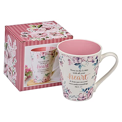 Christian Art Gifts Trust In The Lord Proverbs Coffee Cup for Women – Inspirational Coffee Cup with Proverbs 3:5 Bible Verse in Plum Floral (13-Ounce Ceramic) | The Storepaperoomates Retail Market - Fast Affordable Shopping
