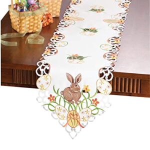 Collections Etc Easter Bunny and Eggs Table Linens Runner