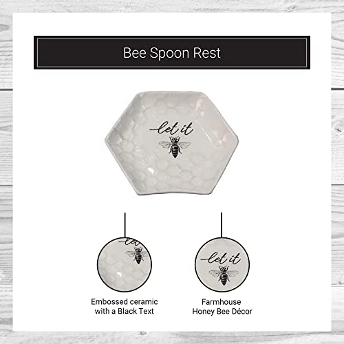 Young’s Inc. Ceramic Bee Spoon Rest – 5″ L x 5″ H x 1″ H – Kitchen Utensil Holder – Honey Bee Decor | The Storepaperoomates Retail Market - Fast Affordable Shopping