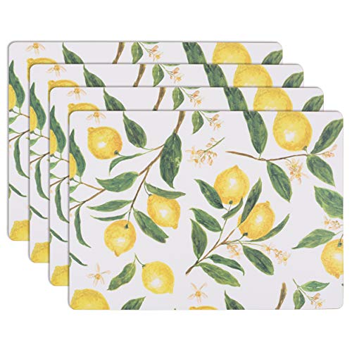 House and Home Cork Placemats 16 x 12-Inch Set of 4 (Lemons Print) | The Storepaperoomates Retail Market - Fast Affordable Shopping