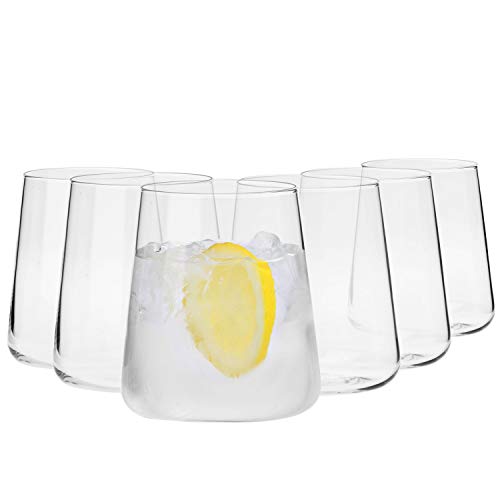 Krosno Water Juice Drinking Glasses | Set of 6 | 12.9 oz | Avant-Garde Collection | Crystal Glass | Perfect for Home, Restaurants and Parties | Dishwasher Safe | The Storepaperoomates Retail Market - Fast Affordable Shopping