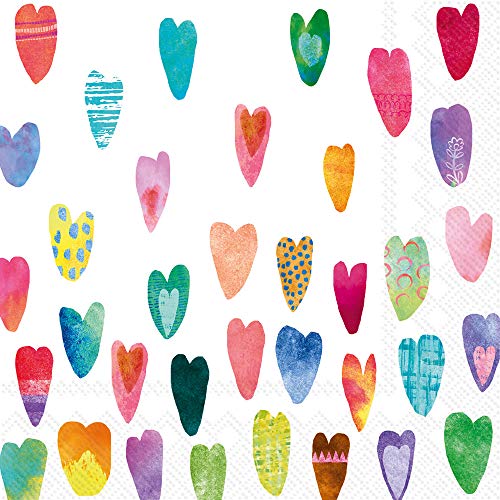 Boston International – C844300 Boston International IHR 3-Ply Cocktail Beverage Paper Napkins, 5 x 5-Inches, Rainbow Hearts | The Storepaperoomates Retail Market - Fast Affordable Shopping