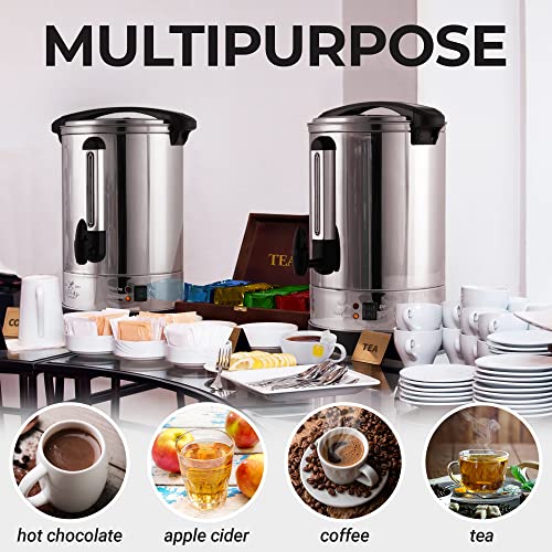 Zulay Premium 100 Cup Commercial Coffee Urn – Stainless Steel Large Coffee Dispenser For Quick Brewing – Automatic Hot Water Dispenser – Ideal for Large Crowds – Coffee Dispenser For Any Occasion | The Storepaperoomates Retail Market - Fast Affordable Shopping