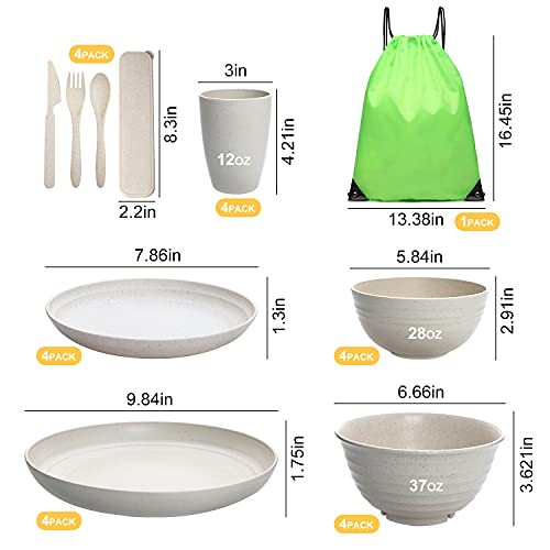 Mapoxy Wheat Straw Dinnerware Sets – Unbreakable Dinnerware Sets ,Travel Camping Cutlery Set,Dishwasher Microwave Safe Dinnerware ,Plates, Bowls, Cups, Cutlery | Dish Set for 4 | The Storepaperoomates Retail Market - Fast Affordable Shopping