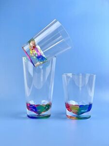 Xinguo yefu plastic 14oz and 22oz Rainbow Colored Acrylic Glasses, Set of 8 BPA Free