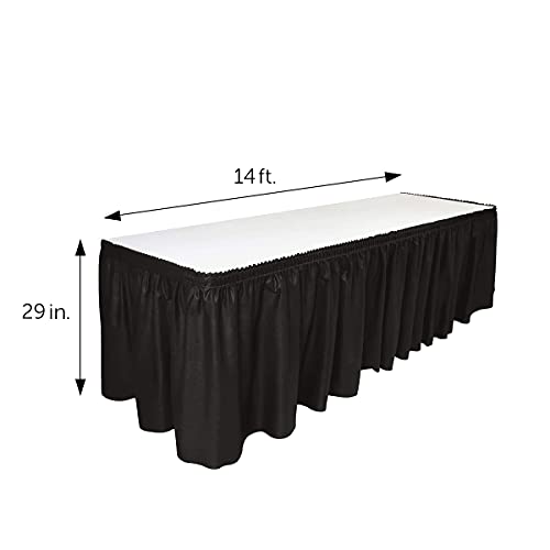 DecorRack Table Skirt, 29 in x 14 ft -BPA Free- Plastic Tableskirt, Disposable, Reusable, Rectangular Tablecloth Skirt, Black (1 Pack) | The Storepaperoomates Retail Market - Fast Affordable Shopping