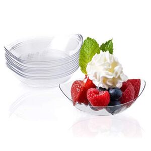 Kingrol 200 Ct Mini Dessert Plates, 3-1/8 x 2-5/8 Inches Clear Disposable Plastic Tray