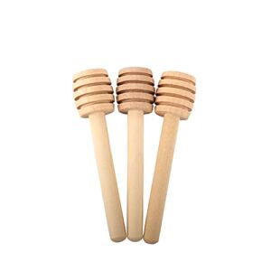 Ucheom Wooden Honey Dipper Sticks, 3Pcs Mini Honey Spoon for Honey Jar Dispense Mixing Stirrer