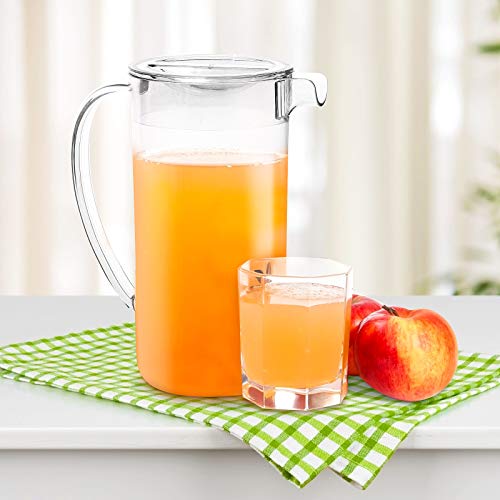 Youngever 2 Quarts Plastic Pitcher With Lid, Clear Plastic Pitcher Great for Iced Tea, Sangria, Lemonade, and More | The Storepaperoomates Retail Market - Fast Affordable Shopping