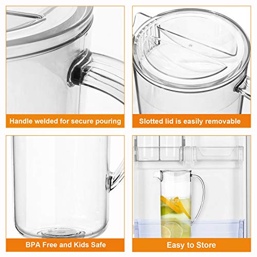 Youngever 2 Quarts Plastic Pitcher With Lid, Clear Plastic Pitcher Great for Iced Tea, Sangria, Lemonade, and More | The Storepaperoomates Retail Market - Fast Affordable Shopping