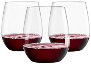 20oz Plastic Wine Glasses Set of 12 | Stemless Wine Cups – Clear Plastic Unbreakable Wine Glasses Disposable Reusable Shatterproof Recyclable and BPA-Free