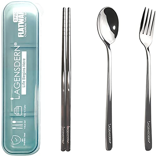 Premium Travel Utensils Set, Portable Utensils with Case, Stainless Steel Cutlery Set, Reusable Flatware, Chopsticks Fork Spoon Silverware Set, Pocket Utensils for Picnic, Camping and Travel | The Storepaperoomates Retail Market - Fast Affordable Shopping