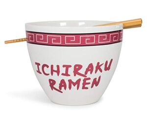Naruto”Ichiraku Ramen” Japanese Ceramic Dish Set | 16-Ounce Ramen Bowl and Chopsticks Set