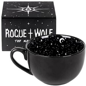 Rogue + Wolf Midnight Coffee Large Witch Mug in Gift Box Halloween Decor Spooky Gifts Ghost Fall Mugs for Men Women Goth Witchy Novelty Porcelain Tea Cup Gothic Witchcraft Christmas – 17.6oz 500ml