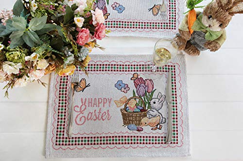 Feuille Easter Placemats Set of 4 – Bunny Placemats for Easter, Flower Spring Placemats for Easter Decorations | The Storepaperoomates Retail Market - Fast Affordable Shopping