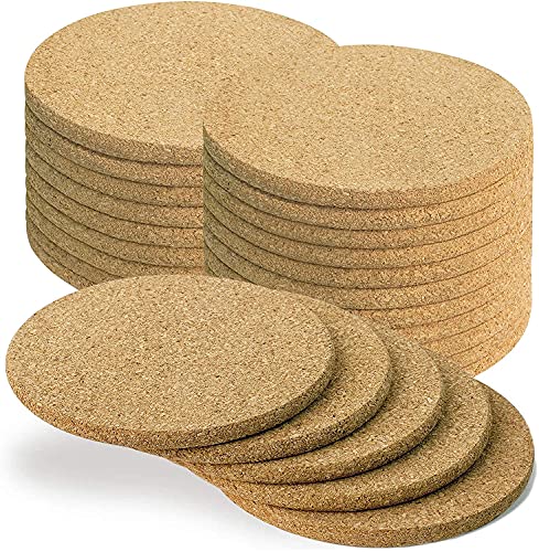 WIDROO 25 Pack Coasters for Drinks – Cork Coasters Round Edge Set 4 inch – Bar Coasters Absorbent Thick Plain Heat Resistant Reusable Saucers for Cold Drinks Wine Glasses Cups Mugs Plants Office Home | The Storepaperoomates Retail Market - Fast Affordable Shopping