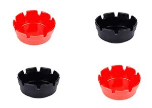 4″ Ashtrays Assorted – Pack of 4ct (2 Black and 2 Red)