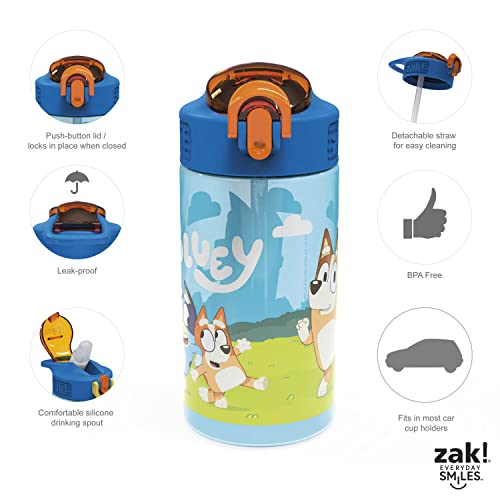 Zak Designs Bluey Kids Dinnerware Set Includes Plate, Bowl, Tumbler, Water Bottle, and Utensil Tableware, Made of Durable Material and Perfect for Kids (6 Piece Gift Set, Non-BPA) | The Storepaperoomates Retail Market - Fast Affordable Shopping