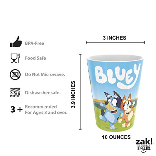 Zak Designs Bluey Kids Dinnerware Set Includes Plate, Bowl, Tumbler, Water Bottle, and Utensil Tableware, Made of Durable Material and Perfect for Kids (6 Piece Gift Set, Non-BPA) | The Storepaperoomates Retail Market - Fast Affordable Shopping