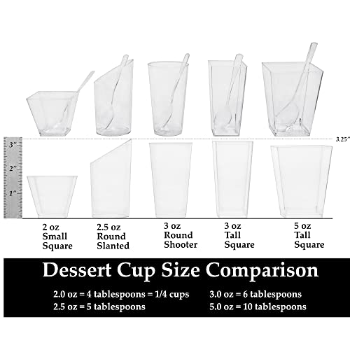 3 oz x 100 ct Dessert Cups with Spoons | Disposable Round Plastic Dessert Shooter Cups, Appetizer Bowls, Shot Glasses, Catering Supplies | by ImpiriLux | The Storepaperoomates Retail Market - Fast Affordable Shopping