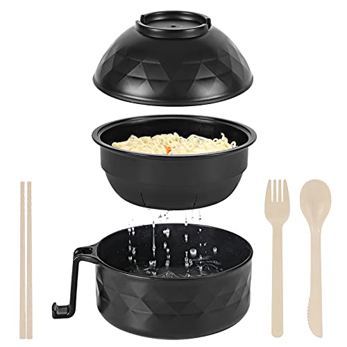 Microwave Ramen Cooker,Ramen Bowl With Chopsticks and Spoon,Rapid and Quick Ramen Cooker With Handles, Dishwasher-Safe,BPA-Free. (black) … | The Storepaperoomates Retail Market - Fast Affordable Shopping