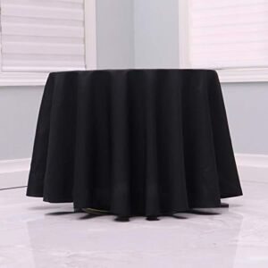 Kadut Black Tablecloth – 120″ Inch Round Tablecloths for Circular Table Cover in Black Washable Polyester – Great for Buffet Table, Parties, Holiday Dinner & More