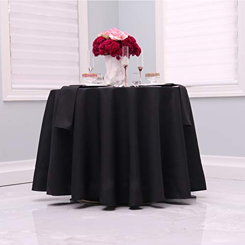 Kadut Black Tablecloth – 120″ Inch Round Tablecloths for Circular Table Cover in Black Washable Polyester – Great for Buffet Table, Parties, Holiday Dinner & More | The Storepaperoomates Retail Market - Fast Affordable Shopping