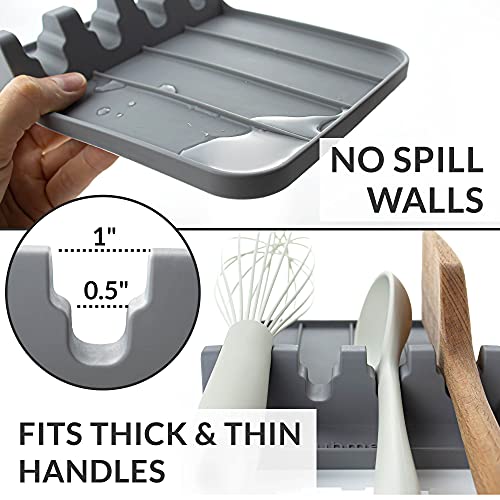 UHMER Silicone Spoon Rest for Kitchen –Large Silicone Utensil Rest for Countertop, Heat Resistant Spoon Rest for Stove Top, Kitchen and Grill Utensil Holder Silicone, BPA-free (Dark Grey) | The Storepaperoomates Retail Market - Fast Affordable Shopping