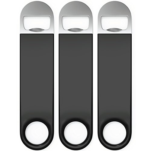 Bartender Bottle Openers, Beer Bottle Openers, Speed Openers 3 Pack by Premium Cold One. Professional Grade: Rubber Coated, Stainless Steel. 7 inch | The Storepaperoomates Retail Market - Fast Affordable Shopping