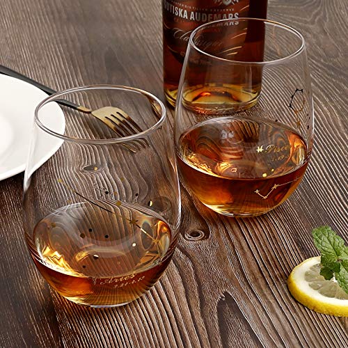 HOHY Aries Wine Glass Aries Gift Golden 20oz, Aries Stemless Wine Glasses, Constellation Glass Define Design, Horoscope Gift, Astrology Gift for Women Men | The Storepaperoomates Retail Market - Fast Affordable Shopping