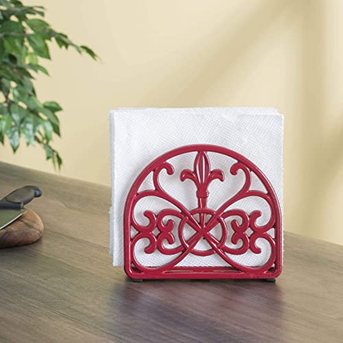 Home Basics Cast Iron Paper Napkin Holder/Freestanding Tissue Dispenser for Kitchen Countertops, Dining, Picnic Table, Indoor & Outdoor Use, Red | The Storepaperoomates Retail Market - Fast Affordable Shopping