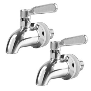 Bekith 2 Pack Beverage Dispenser Replacement Spigot, Stainless Steel Polished Finished Water Drink Dispenser Replacement Faucet