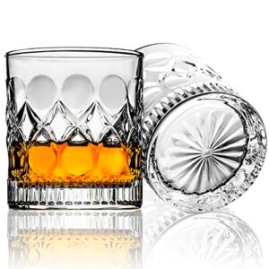 PARACITY Whiskey Glasses Set of 2,christmas gift, Old Fashioned Glasses, Rocks Glasses, Bourbon Glasses, Suitable for use in Bars, Parties, and Homes, The Right Gift for Men, Father ‘s Day Gift
