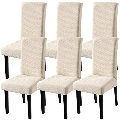 Fuloon 6 Pack Super Fit Stretch Removable Washable Short Dining Chair Protector Cover Seat Slipcover for Hotel, Dining Room, Ceremony, Banquet Wedding Party | The Storepaperoomates Retail Market - Fast Affordable Shopping