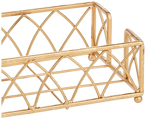 Boston International Arch Design Guest Towel Napkin Holder Caddy, 9 x 5.25-Inches, Gold Leaf | The Storepaperoomates Retail Market - Fast Affordable Shopping
