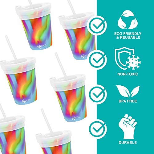 Silipint Silicone Kids’ Cups with Lids and Straws, Unbreakable, Durable, Safe, and Fun Silicone Kids’ Tumblers, Arctic Sky & Hippy Hop, Pack of 2 | The Storepaperoomates Retail Market - Fast Affordable Shopping