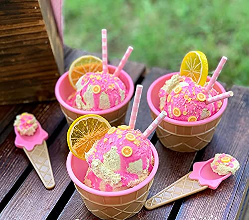 Lawei 24 Pack Ice Cream Cups with Spoons – Reusable Plastic ice cream bowls Sundae Frozen Yogurt | The Storepaperoomates Retail Market - Fast Affordable Shopping