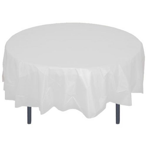 84″ Round White Plastic Tablecloth 12 Pieces Party Decor | The Storepaperoomates Retail Market - Fast Affordable Shopping