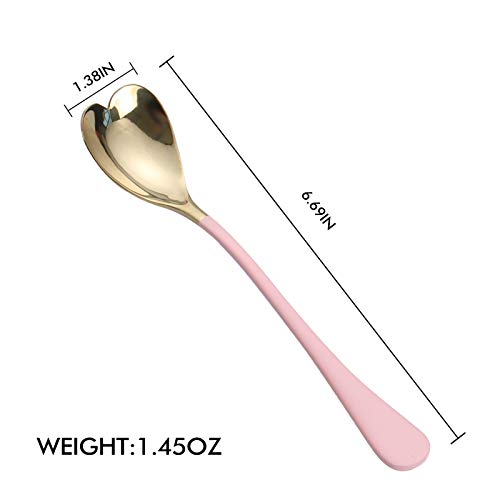 HISSF Dessert Spoons, Heart Shaped Spoons, 18/10 Stainless Steel Spoon Set 4 Pack, 6.7 inches, Ice Cream Spoons, Stirring Spoon | The Storepaperoomates Retail Market - Fast Affordable Shopping