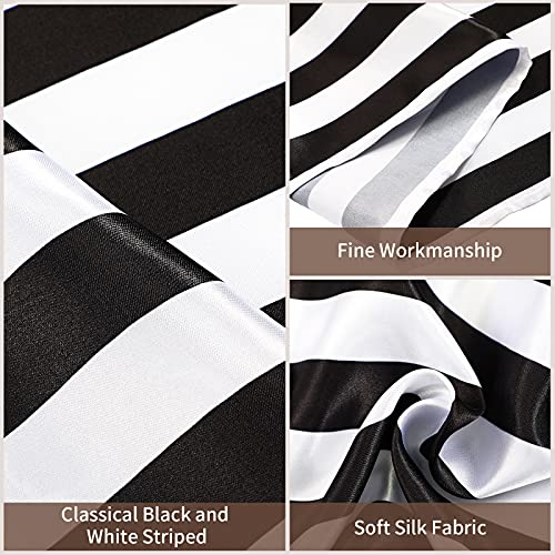 Black and White Striped Table Runner Polyester Table Decor Elegant Classic Tablecloth Machine Washable for Indoor Outdoor Events Family Dinner Banquet Parties and Celebrations (4 Pieces,12 x 72 Inch) | The Storepaperoomates Retail Market - Fast Affordable Shopping