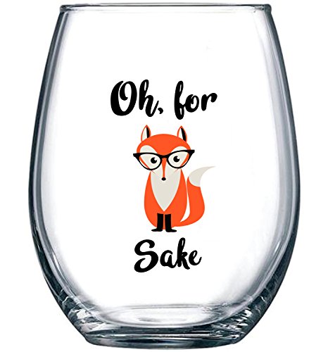 Oh, For Fox Sake 15 oz Stemless Funny Glass – Unique Themed Birthday Gifts For Men, Women, Him or Her – Perfect Idea For Office Coworker and Best Friend | The Storepaperoomates Retail Market - Fast Affordable Shopping