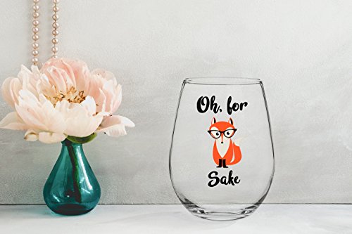 Oh, For Fox Sake 15 oz Stemless Funny Glass – Unique Themed Birthday Gifts For Men, Women, Him or Her – Perfect Idea For Office Coworker and Best Friend | The Storepaperoomates Retail Market - Fast Affordable Shopping