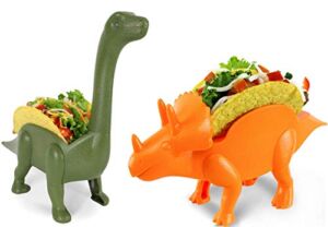 Herd Pack (Pack of 2) Dinosaur Taco Holder Ultrasaurus and Triceratops (Each holds 2 tacos) 4 Tacos Birthdays Lunch Dinner (For adults and kids alike) Taco Party Grubkeepers by Penko