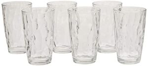 Bormioli Rocco Diamond Cooler Glasses, Clear, 16 oz, Set of 6