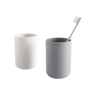 Brandless Plastic Tumblers Plastic Water Tumbler Reusable Drinkware Glasses Unbreakable Dishwasher Safe Drink Cup Set of 2 Assorted Colors(Grey&White)