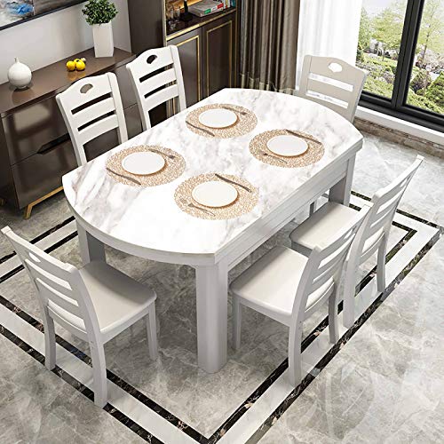 Cedilis 12 Pack Round Pressed Vinyl Placemats, Non-Slip Washable Gold Christmas Wedding Accent Centerpiece Placemat for Dining Table Kitchen Decor, 15inch | The Storepaperoomates Retail Market - Fast Affordable Shopping